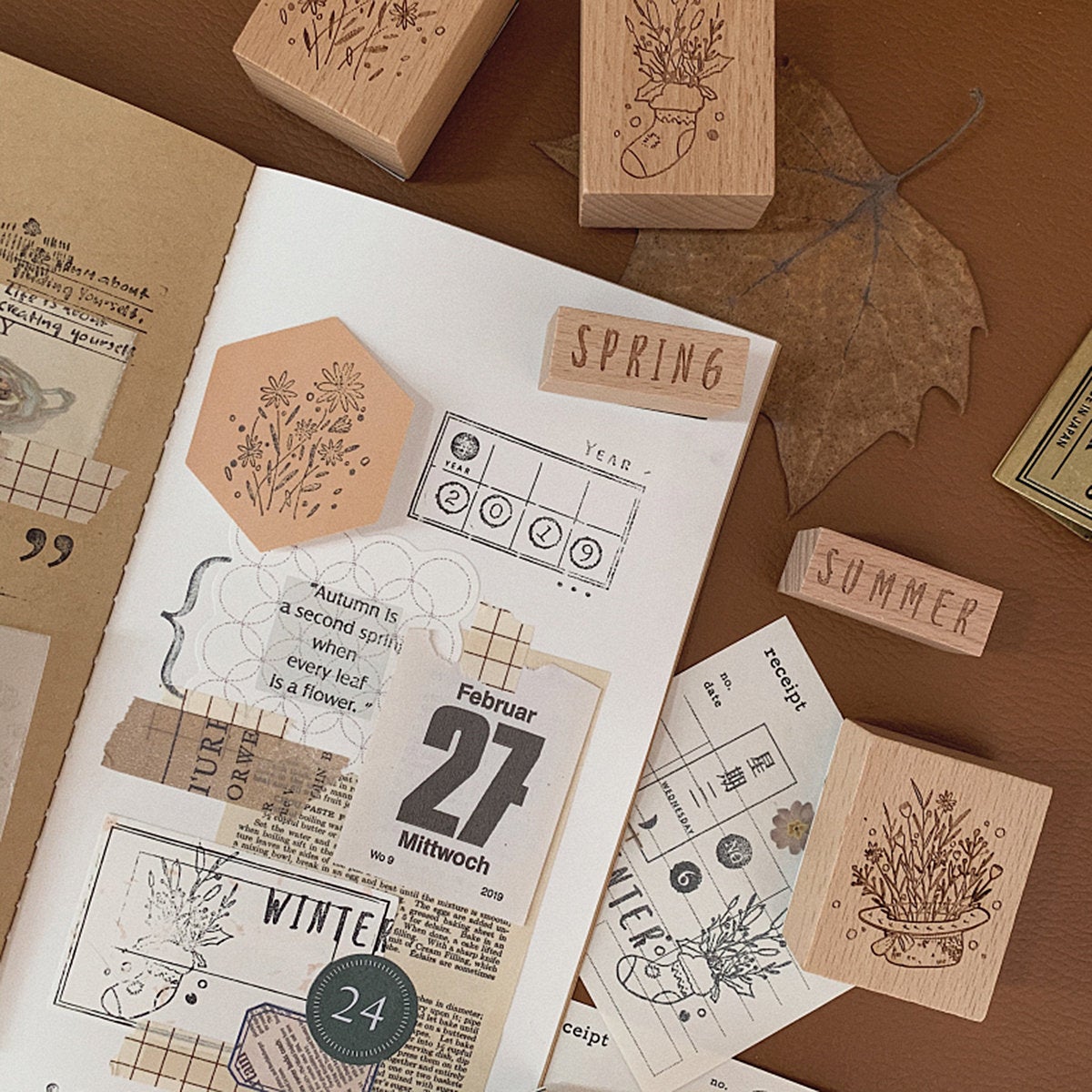 Four Seasons Wooden Stamps Set