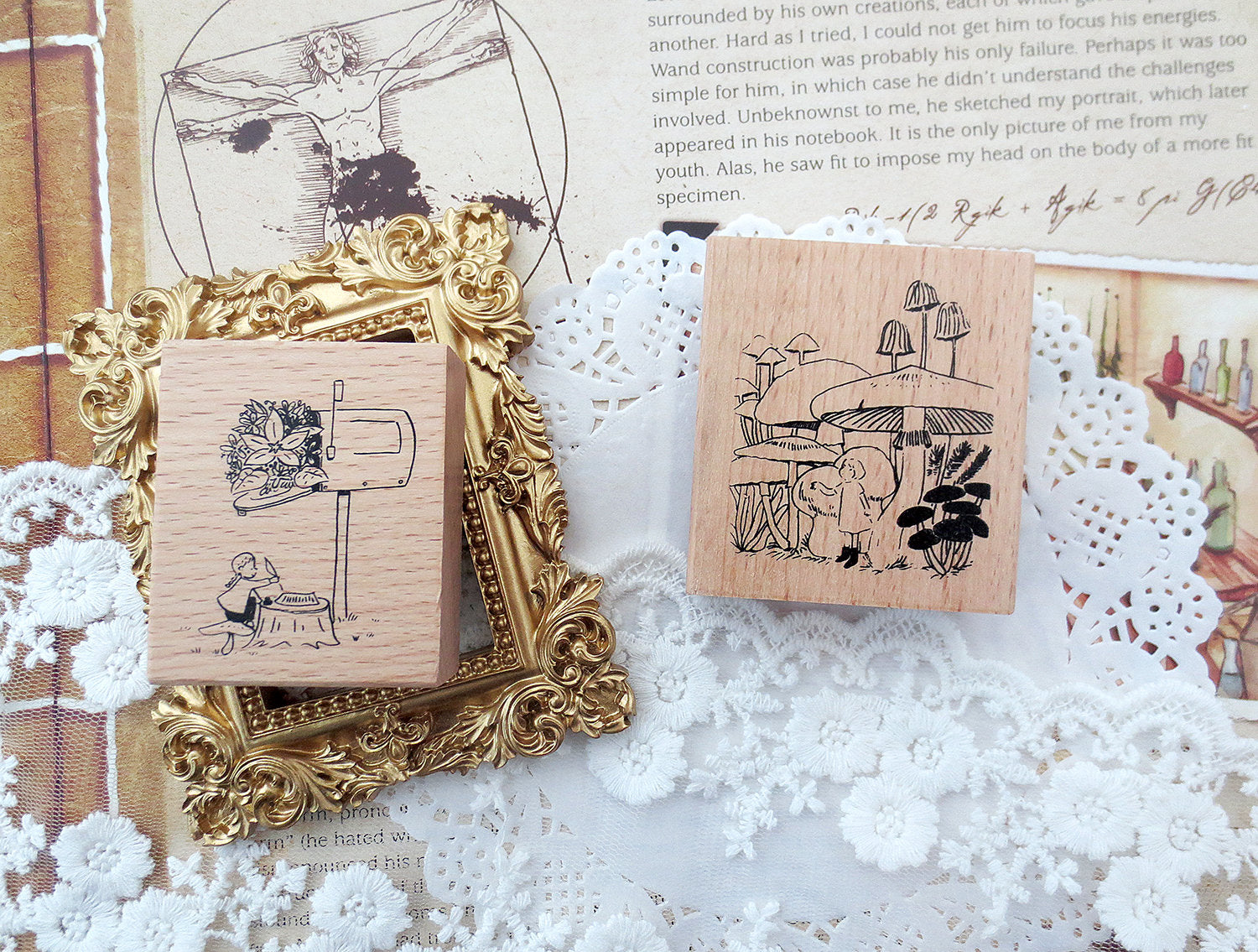 Yowoo Studio Rubber Stamp: Mailbox & Mushroom Forest
