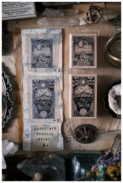 LCN Design Studio: Landscape Postage Stamp Wooden Stamps Set