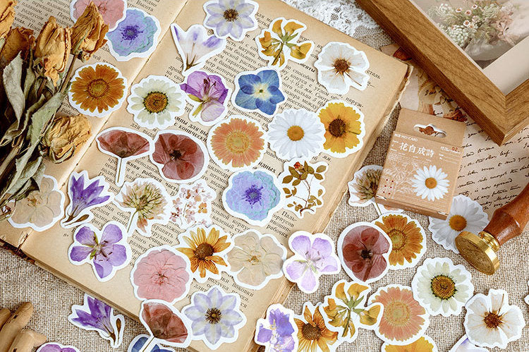 Pressed Flowers Box Stickers Set