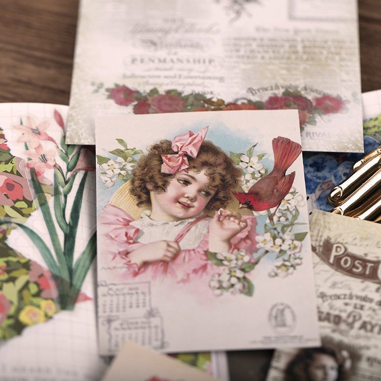 Vintage Girls Illustration Stickers Pack