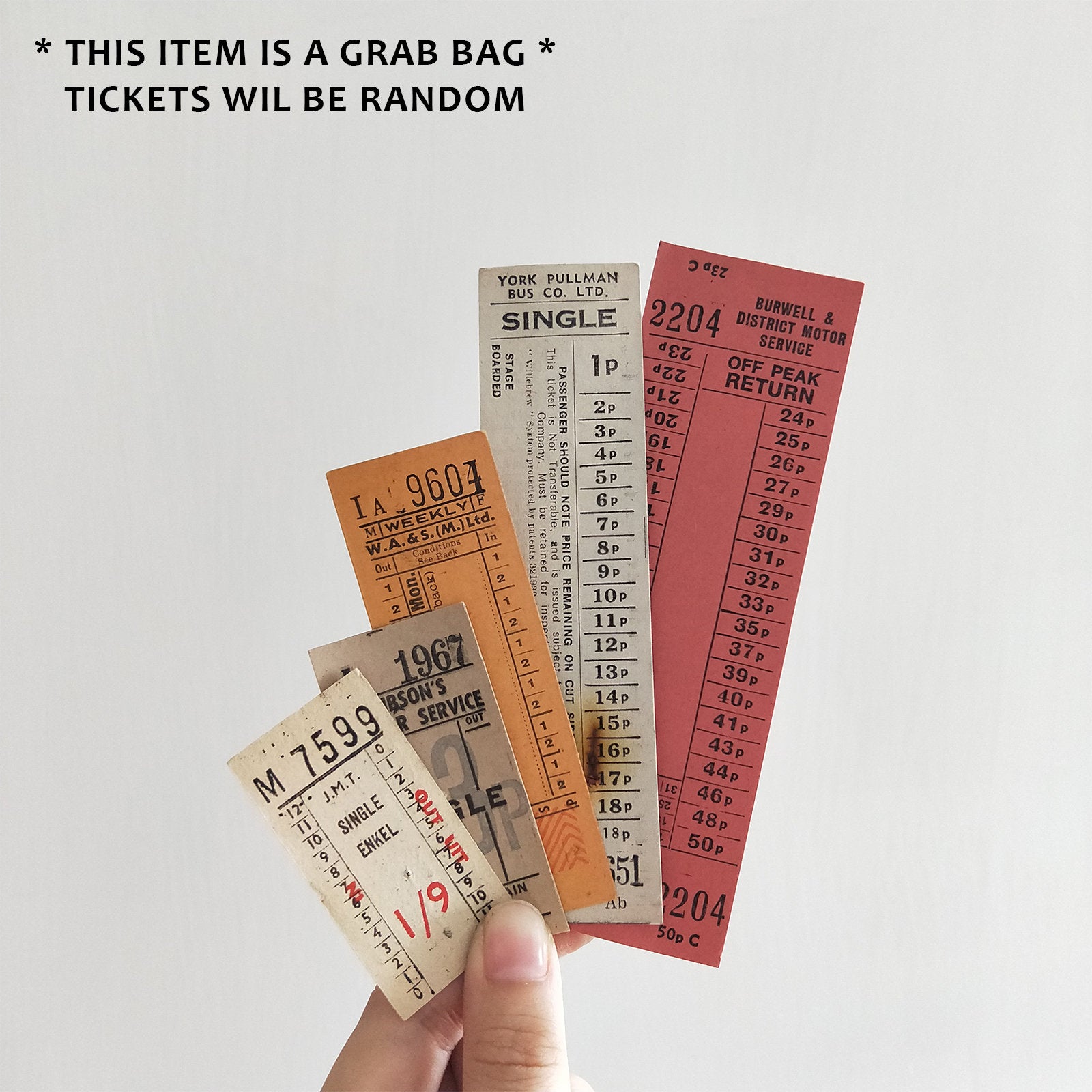 50PCS Vintage Transit Ticket Stubs Grab Bag – Papergame