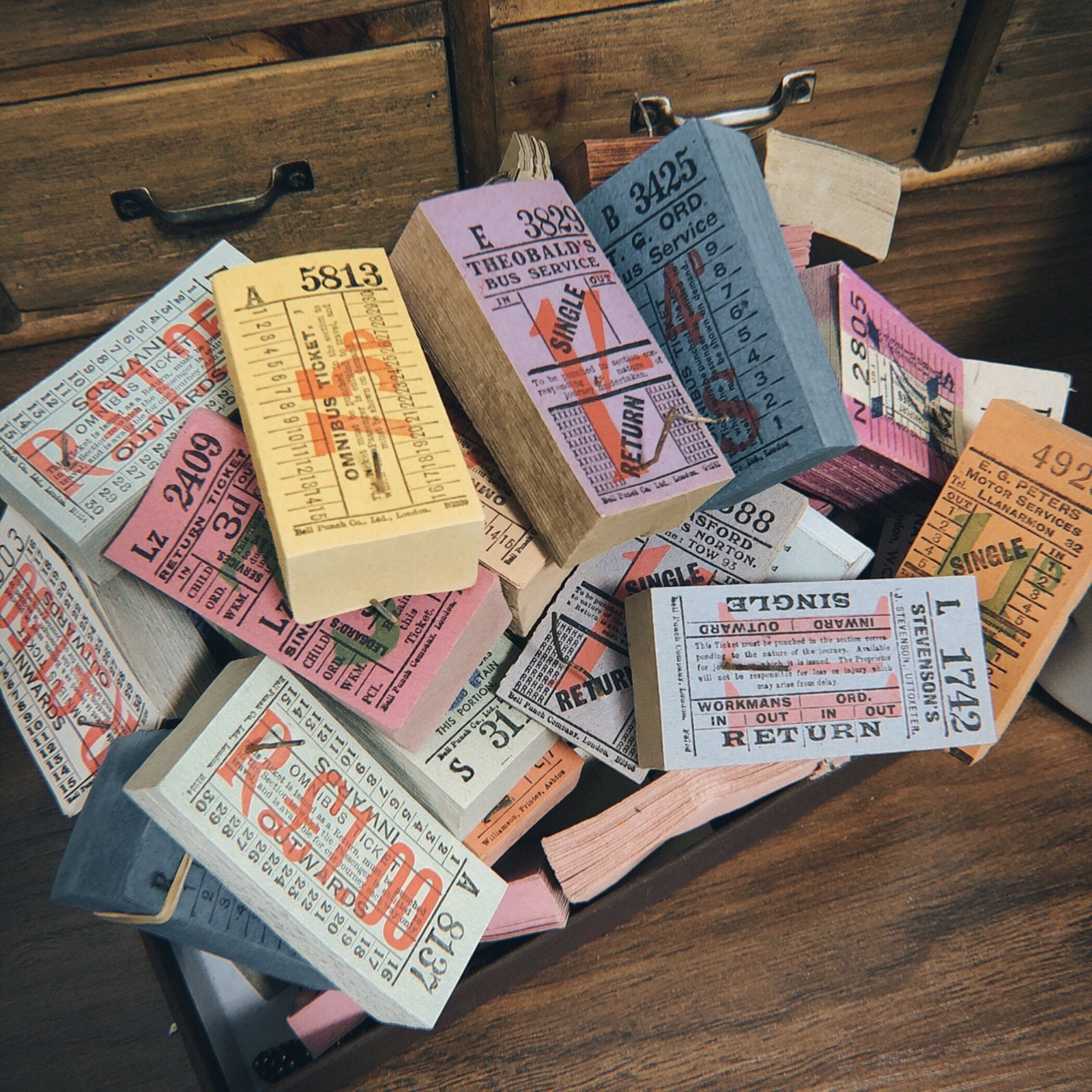 50PCS Vintage Transit Ticket Stubs Grab Bag