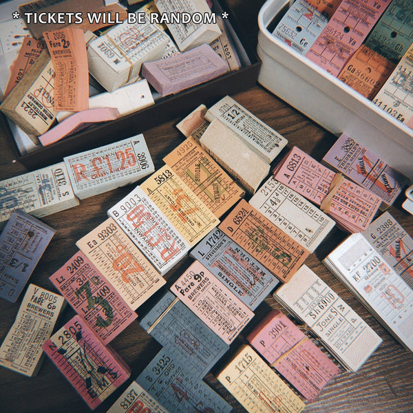 50PCS Vintage Transit Ticket Stubs Grab Bag