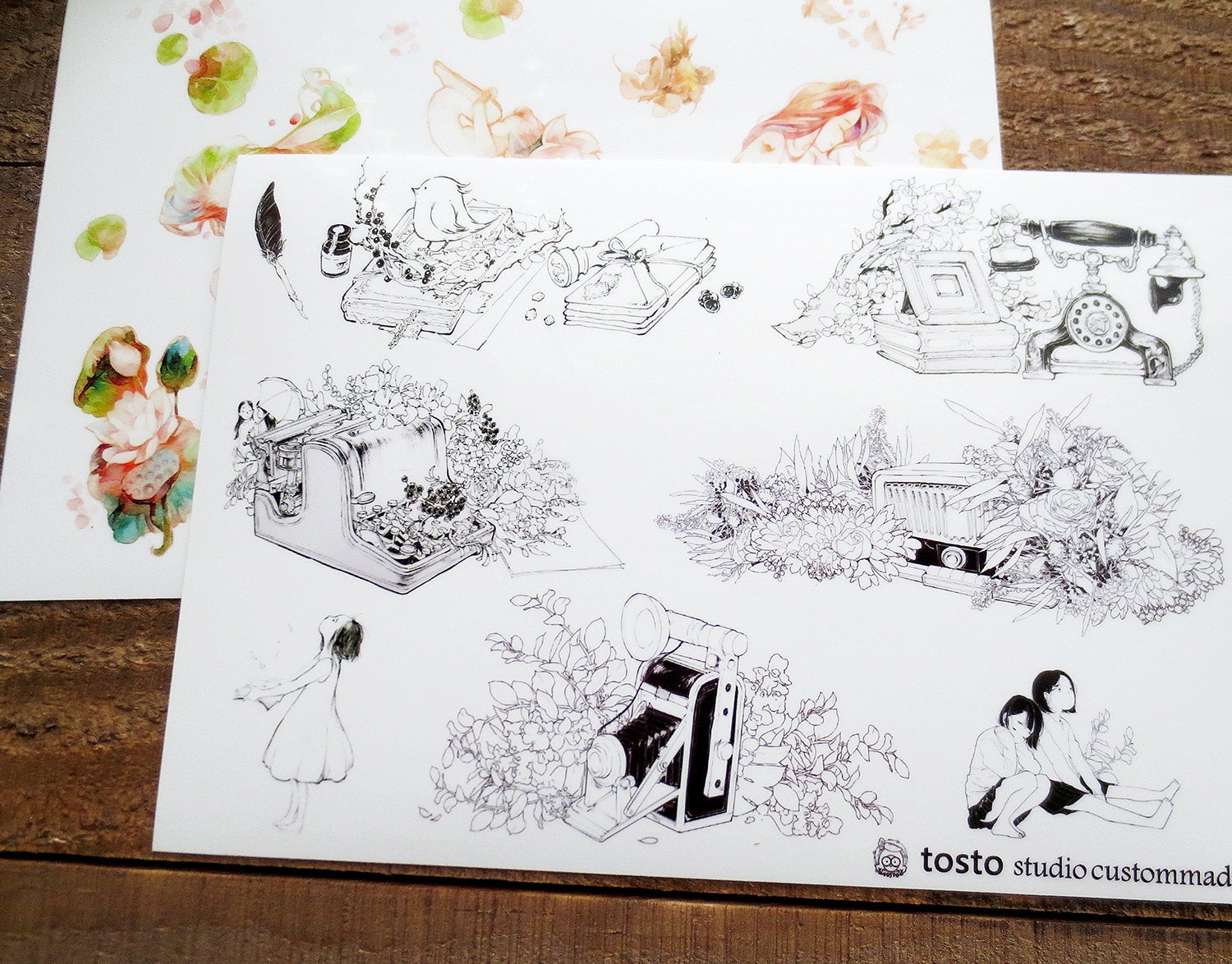 Tosto Illustrations Stickers Sheet Set