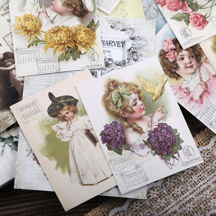 Vintage Girls Illustration Stickers Pack