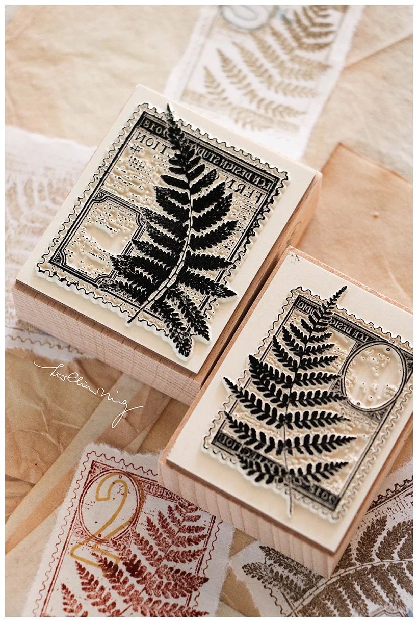 LCN Design Studio: Fern Postage Wooden Stamps Set