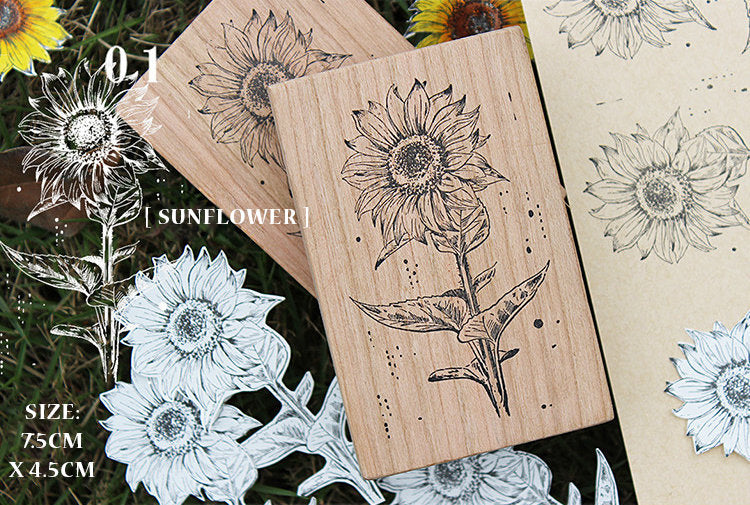 Botany Study Large Wooden Stamps