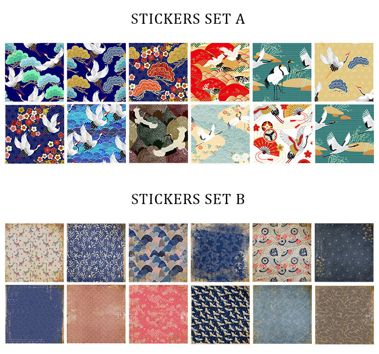Japanese Patterns Stickers Pack