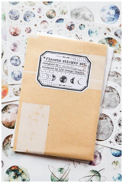 LCN Design Studio: Watercolor Planets Sticker Sheets
