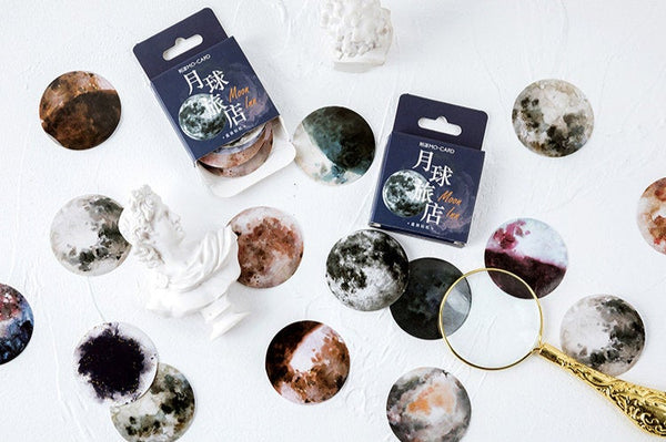 Moon View Box Sticker Set