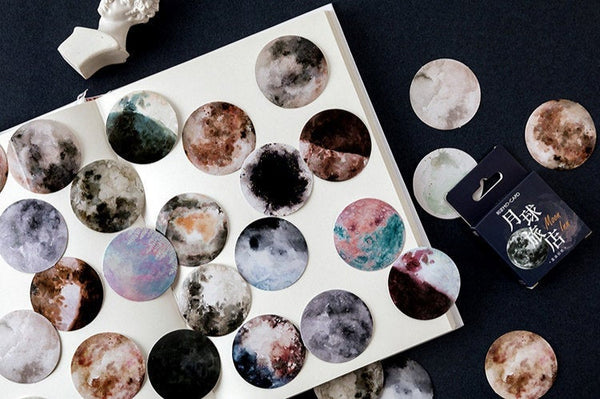 Moon View Box Sticker Set