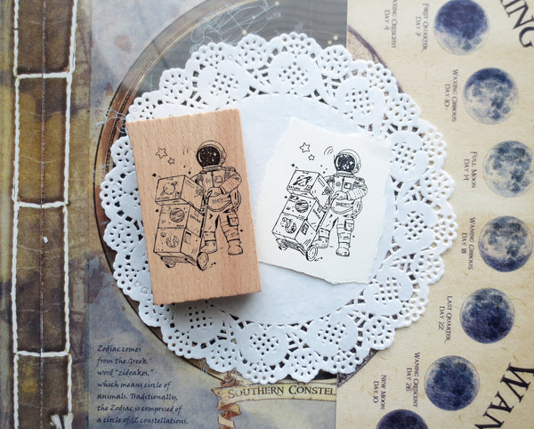 Intergalactic Package Delivery Wooden Stamp