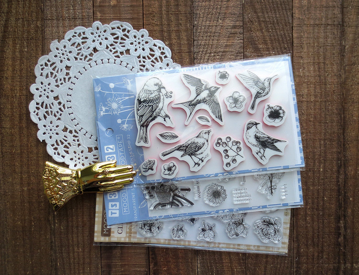 Birds and Flowers Acrylic Stamp Set