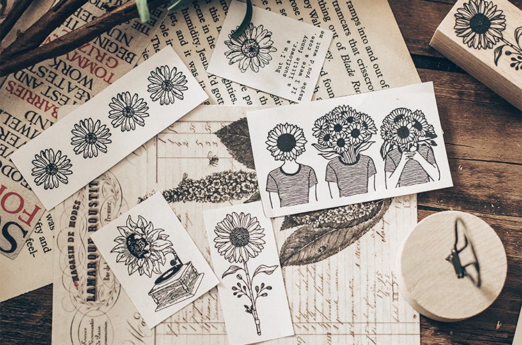 Sunflower Wooden Stamps
