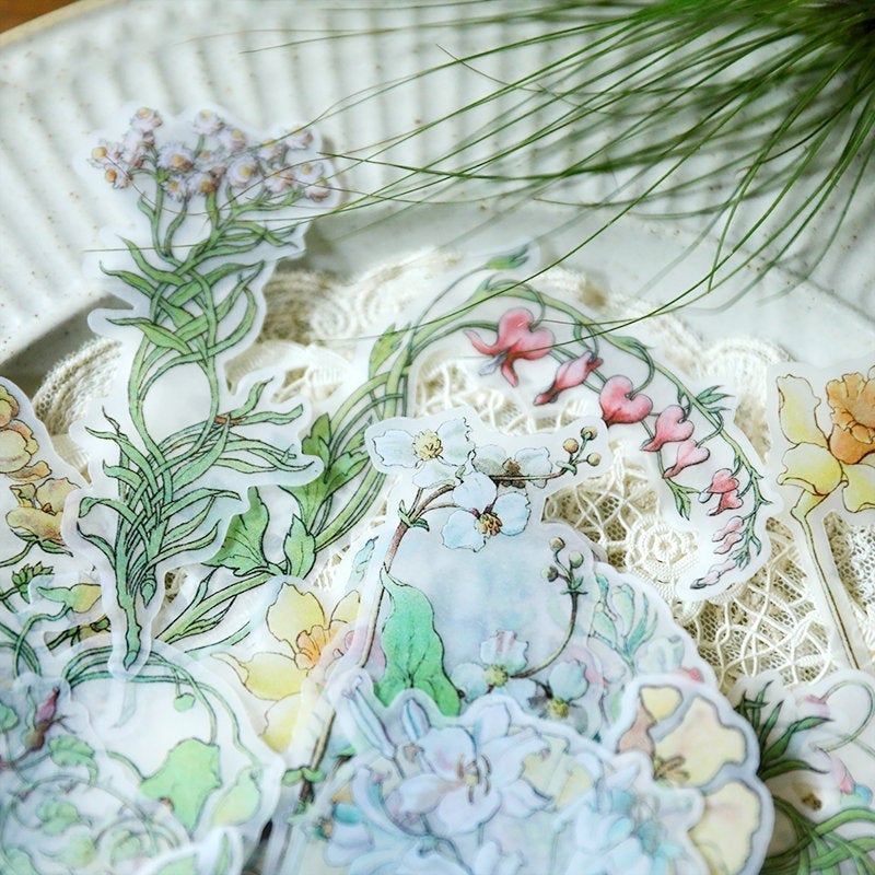 Dream Flowers Clear Stickers