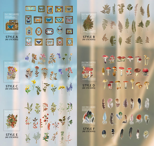 Old Time Garden Clear Stickers