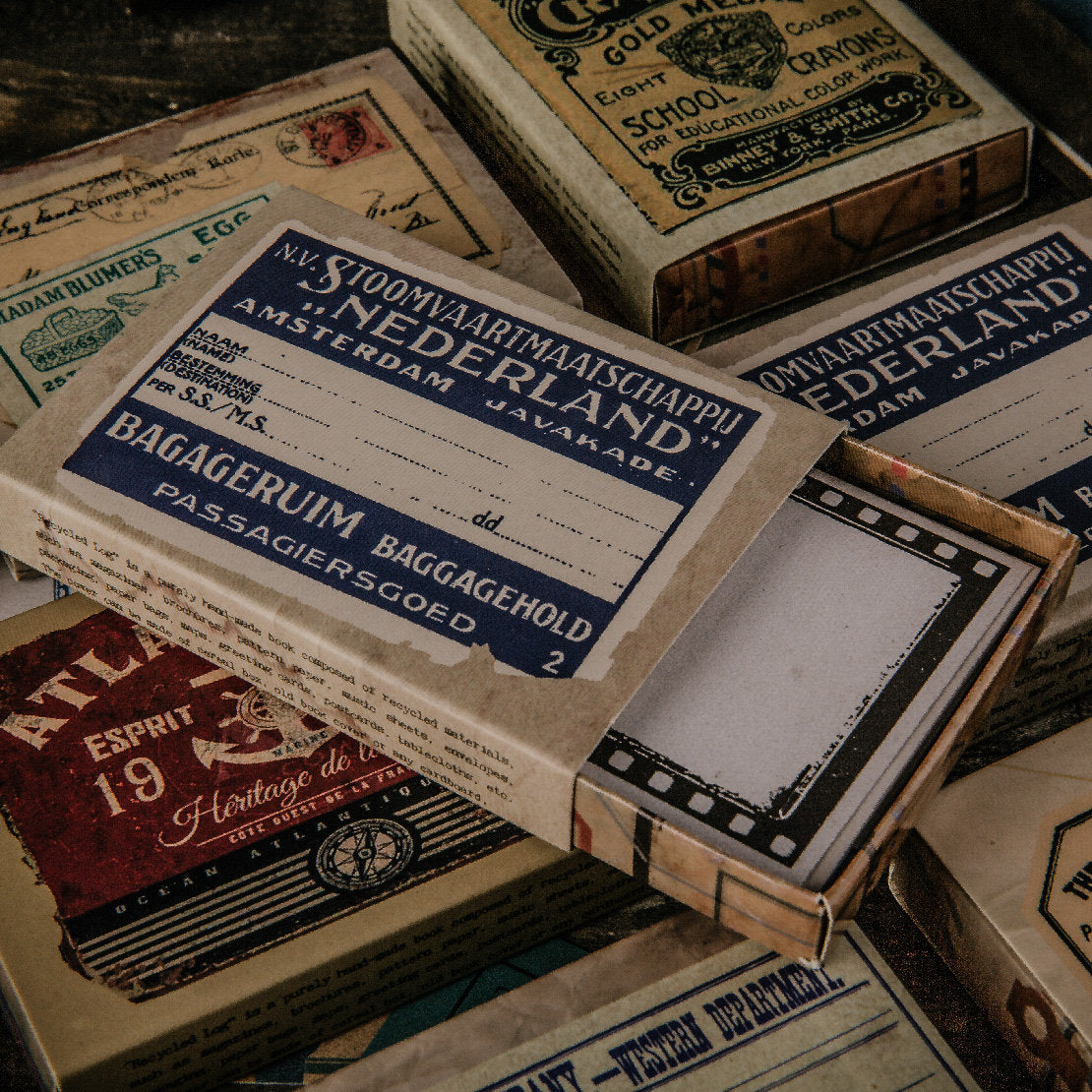 Vintage Tin Box Stickers Set C – Papergame