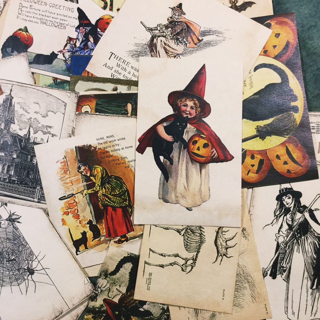 Hand Dyed Halloween Themed Ephemera Kit