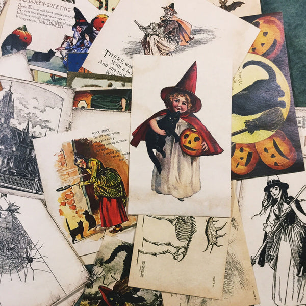 Hand Dyed Halloween Themed Ephemera Kit