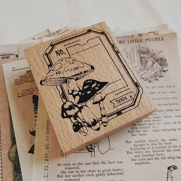 Mushroom Notes Wooden Stamp